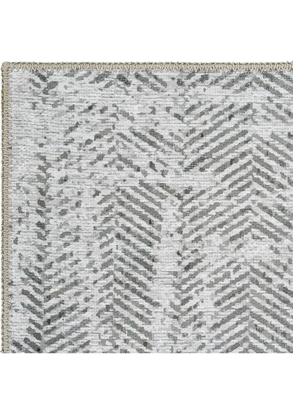 Lumina Gri Zigzag Desen Modern Spor Halı Yıkanabilir Dokuma Şönil Oturma Odası Salon Balkon Halısı