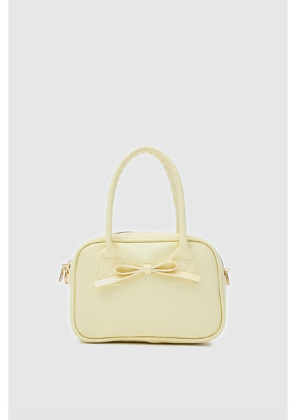 Perfect Kurdele Detaylı El ve Çapraz Çanta Sarı
