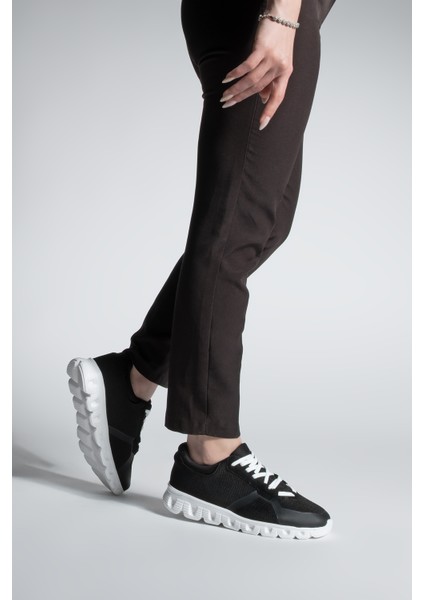 Kadın Sneaker Örgü Triko Koşu Ve Yürüyüş Spor Ayakkabı Fenlas Siyah fırsatları