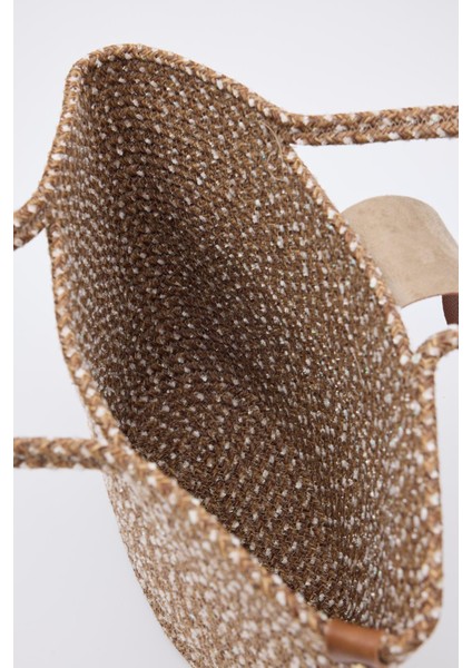 Duffy Kahve Kapaklı Handmade Hasır Tote Çanta modelleri