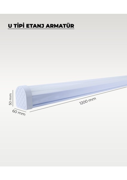 54W U Tipi Etanj Armatür 6500K Beyaz Işık - IP65 fiyatları