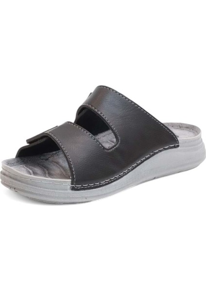 2166-ENOVA Çift Cırtlı Tam Anatomik Tabanlı Günlük,umre ve Hac Için Uyumlu Erkek Terlik - NKT02166-SIYAH-42 modelleri