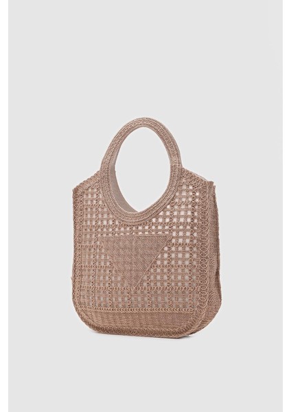 Vicolo Handmade Makrome Tote Çanta Vizon fiyatları