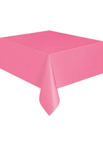 Pembe Renk Kullan At 120X180 cm Doğum Günü Partisi Için Düz Tek Kullanımlık Plastik Masa Örtüsü