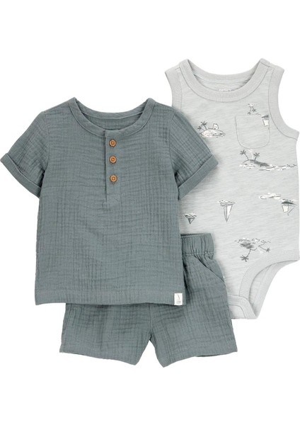 Carters Erkek Bebek Alt Üst Set