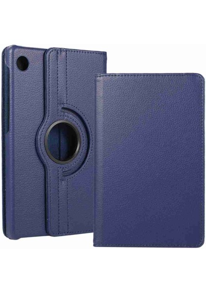 Tab M10 Fhd Plus Uyumlu TB-X606F Standlı 360° Yatay Dikey Dönebilen Deri Tablet Kılıfı
