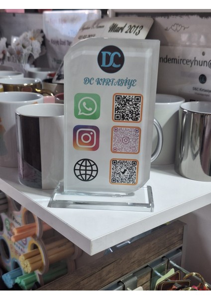 D&c Kırtasiye Baskı Dikdörtgen Qr Plaket