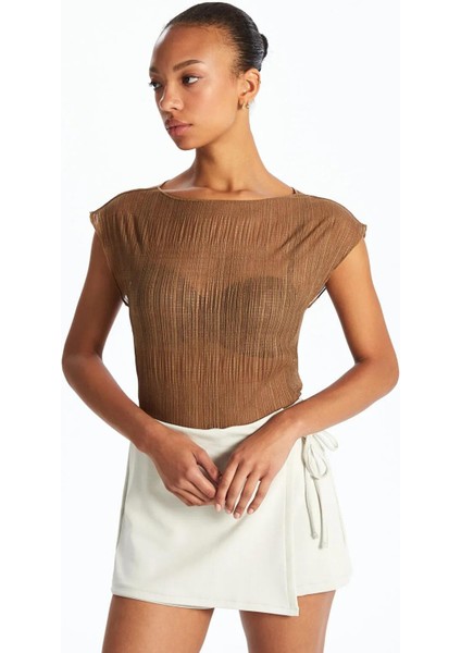 Lcw Vision Kayık Yaka Dokulu Bluz ()