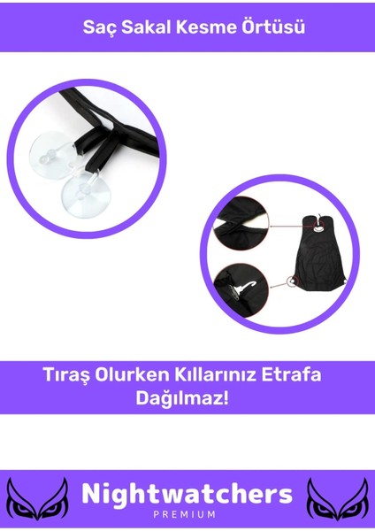 Deluxe Pratik Vakumlu Aynaya Yapıştırma Aparatlı Evde Saç Sakal Kesme Beyaz Tıraş Örtüsü - 2 Adet modelleri