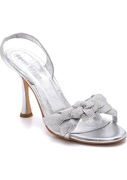 Petunya Gümüş Hakiki Deri Kadın Topuklu Sandalet fiyatları