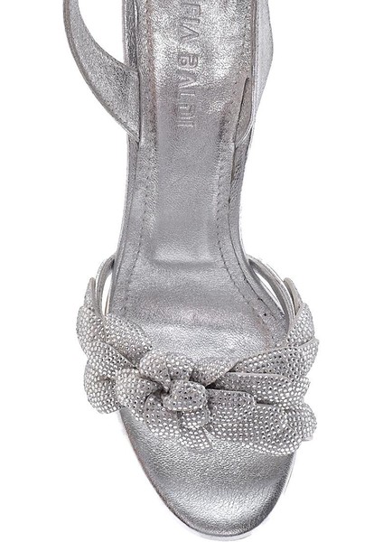 Petunya Gümüş Hakiki Deri Kadın Topuklu Sandalet modelleri