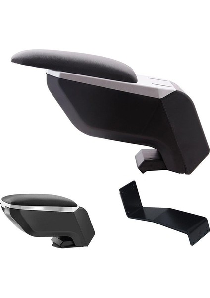 Peugeot 208 2023 Delmesiz Çelik Ayaklı Gri-Siyah Kolçak Kol Dayama