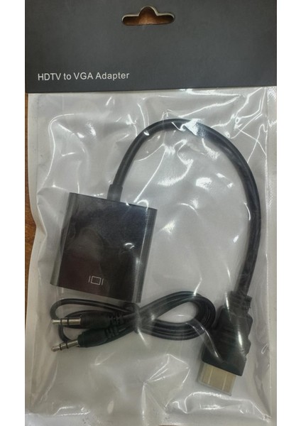HDMI To VGA Cevirici - HDMI To VGA Dönüştürücü Ses Kablosu Dahil.
