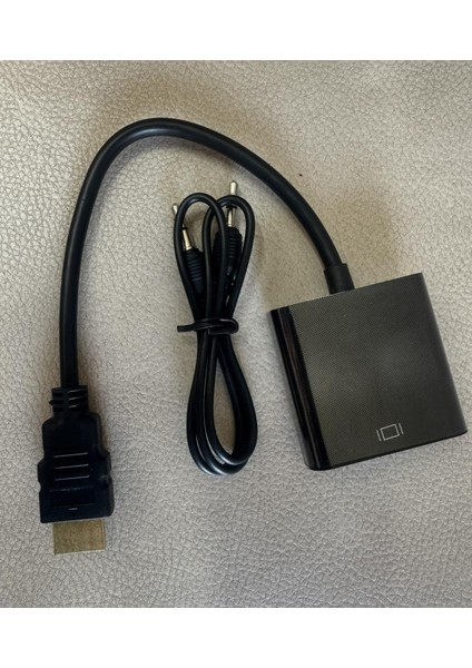 HDMI To VGA Cevirici - HDMI To VGA Dönüştürücü Ses Kablosu Dahil.
