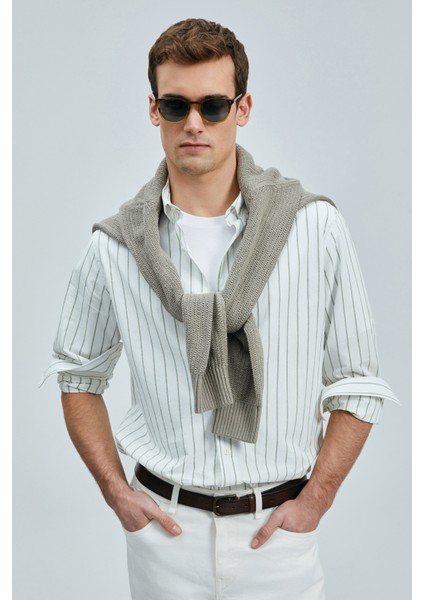 Erkek Regular Fit Nıcer Basic Gömlek 111010639 Yeşil
