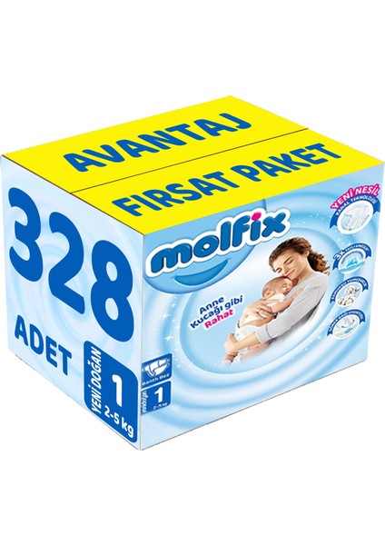 Bebek Bezi Beden:1 (2-5kg) Yeni Doğan 328 Adet Avantaj Fırsat Pk