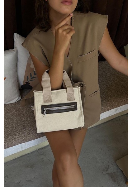 Jade Garnili Kanvas Kahve Çapraz Çanta fırsatları