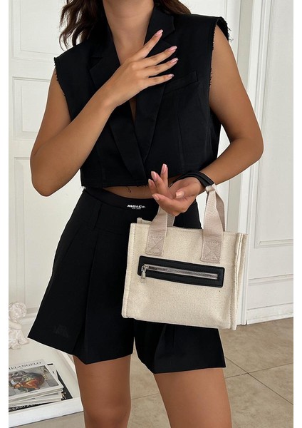 Jade Garnili Kanvas Çapraz Çanta Siyah indirimleri