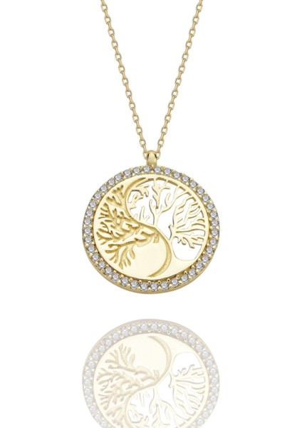 Ağaç Çok Şık 14 Ayar Altın Kolye