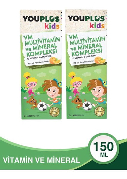 Kids Vm Multivitamin ve Mineral Kompleksi 150 ml 2 Adet