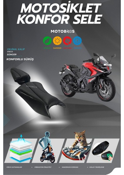 Bajaj Rs 200 Uyumlu Konfor Sele Kılıfı Koltuk Kılıfı