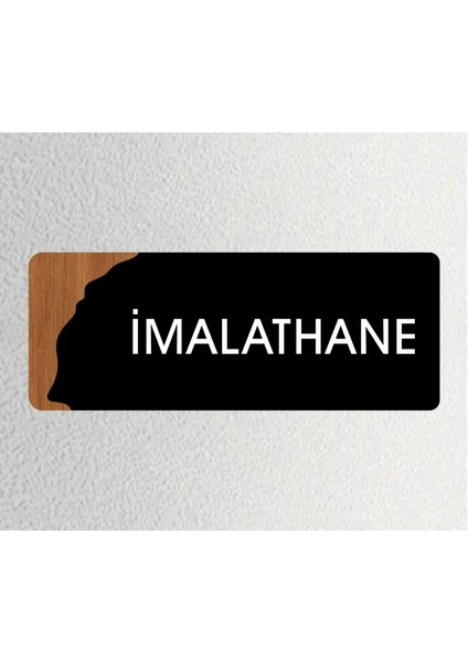Imalathane - Ofis Kapı Isimliği, Yönlendirme Levhası 26X10CM - Siyah&ceviz