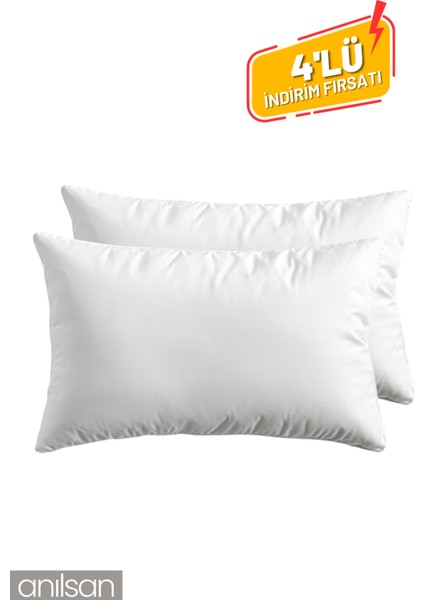 4'lü Beyaz Yastık Kılıfı – 50X70 Cm, Pamuk, Yumuşak ve Dayanıklı Yastık Kılıfı