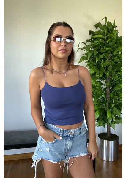 Basic Ip Askılı Kaliteli Pamuk Crop Yumuşak Şık Body fiyatları
