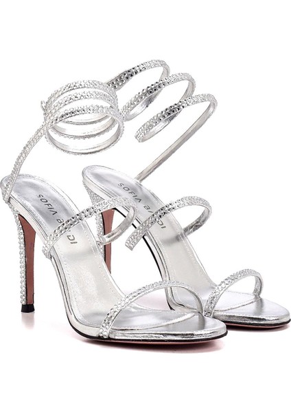 Martina Gümüş Hakiki Deri Kadın Topuklu Sandalet fiyatları