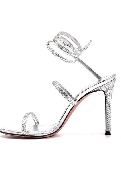 Martina Gümüş Hakiki Deri Kadın Topuklu Sandalet modelleri