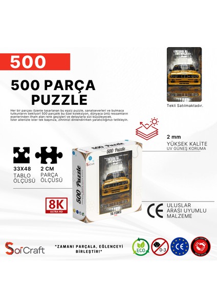 500 Parça Puzzle Sarı Spor Araba
