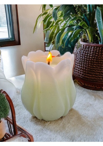 Dekoratif Hediyelik Çiçekkokulu Lale Mum