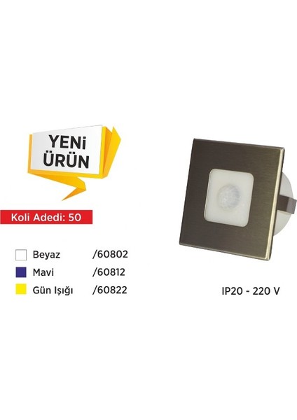 Mercan Sensörlü LED Spot 6500K