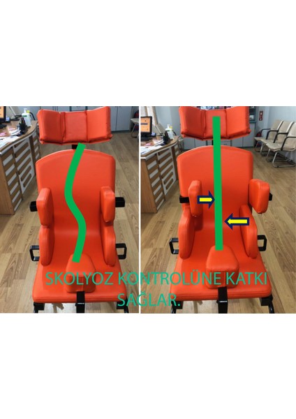 Rehabilitasyon Engelli Oturma Koltuğu Large Kullanici Boyu 140-170 cm