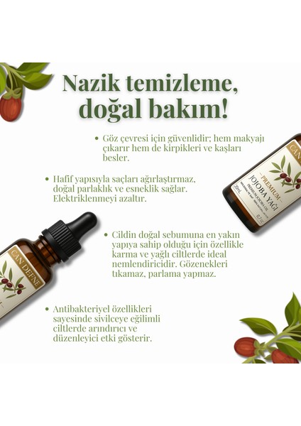 Jojoba Yağı %100 Saf ve Doğal Soğuk Sıkım 20ML