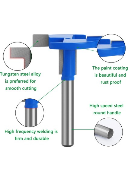 Freze Uçları Ağaç Işleme Freze Kesiciler Düz Kenar T Şekilli Bıçak 1/4 Inç Sap Çapı Planya Aracı Adaptörü (Yurt Dışından) fırsatları