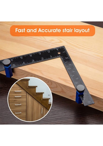 Uzun Merdiven Ölçer Çerçevesi Kare Ek Fikstürü Standı ile Merdiven Ölçer Topuzu Aracı Merdiven Kiriş Düzeni Aracı, Mavi (Yurt Dışından) fırsatları