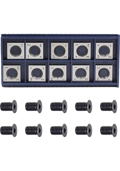 Bradoo-10 Adet 14MM Kare Düz Karbür Kesici Uç ile 10 Adet M610MM Vidalar Ahşap Çalışma Spiral/helisel Planya Kesici Kafa (Yurt Dışından) fiyatları