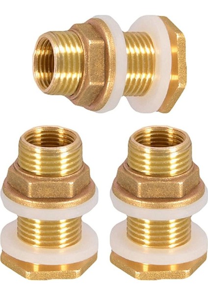 Xhhdqes Prinç Bölme Bağlantı Parçası, 3 Takım 3/8 Inç Dişi 1/2 Inç Erkek Prinç Su Deposu Konektörü Dişli Halkalı (Yurt Dışından)