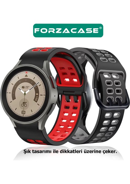Samsung Galaxy Watch 5 40MM ile Uyumlu Çift Renk Delikli Silikon Kordon Kayış - FC1049 fırsatları