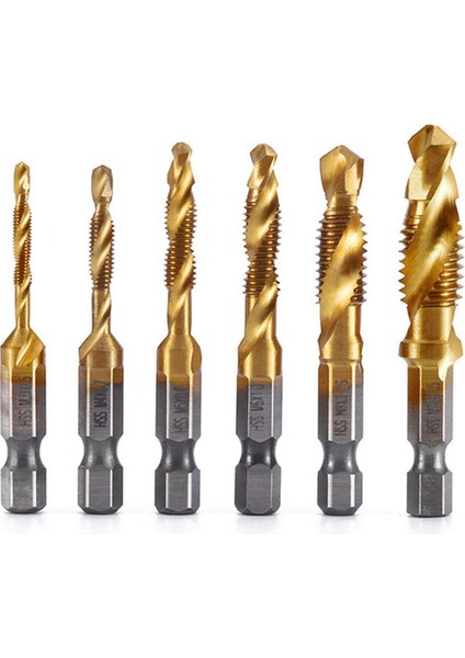 Bradoo-Drill Tap Ucu, 6 Paket Kombinasyonu Matkap Ucu Ucu Seti Vida Kılavuz Çekme Sae 6-32NC 8-32NC 10-24NC 10-32NC 12-24NC 1/4-20NC (Yurt Dışından)