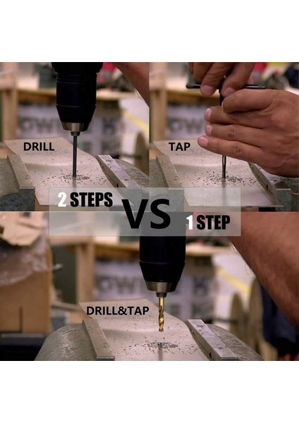 Bradoo-Drill Tap Ucu, 6 Paket Kombinasyonu Matkap Ucu Ucu Seti Vida Kılavuz Çekme Sae 6-32NC 8-32NC 10-24NC 10-32NC 12-24NC 1/4-20NC (Yurt Dışından) indirimleri