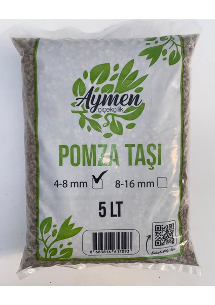 4-8 mm Ponza Taşı - Tarım Pomzası 5 Lt Paket - 5 Litre Volkanik Ponza Taşı