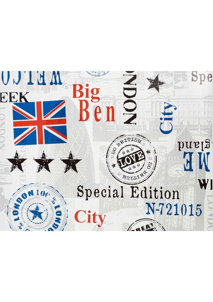143-1015 Ingiliz Temalı Dekoratif Yapışkanlı Folyo ( 45 cm x 1,5 mt )