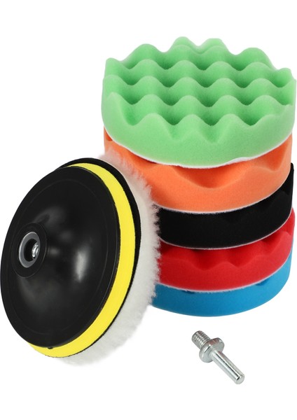 Xhhdqes 8 Adet/takım Araba Sünger Parlatma Pedi Seti 5 Inç Parlatma Ağda Pedi Tekne Araba Parlatıcı Tampon Matkap Tekerlek Parlatıcı Araçları (Yurt Dışından)