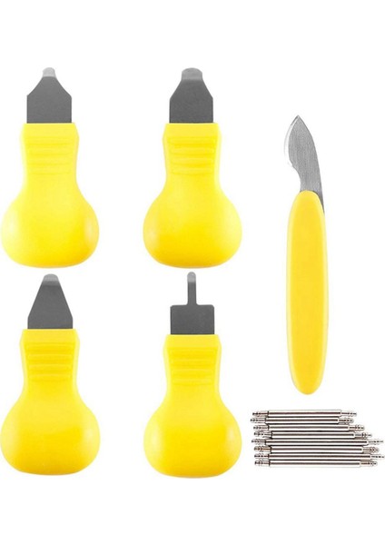 Arka Kasa Açıcı Sökücü Sökme Onarım Aracı Farklı Boyutlarda 5 Adet, Saat Sökme Değişimi Paslanmaz Çelik Arka Kasa Açıcı ve 8 Ekstra Saat Pimi (Yurt Dışından)