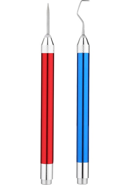Vinil Kırmızı ve Mavi Için 2 Adet LED Ayıklama Araçları Alüminyum + Paslanmaz Çelik Vinil Ayıklama Aracı 2 Farklı Kanca ile Işıklı Ayıklama Aracı Zanaat Vinil Aracı (Yurt Dışından)