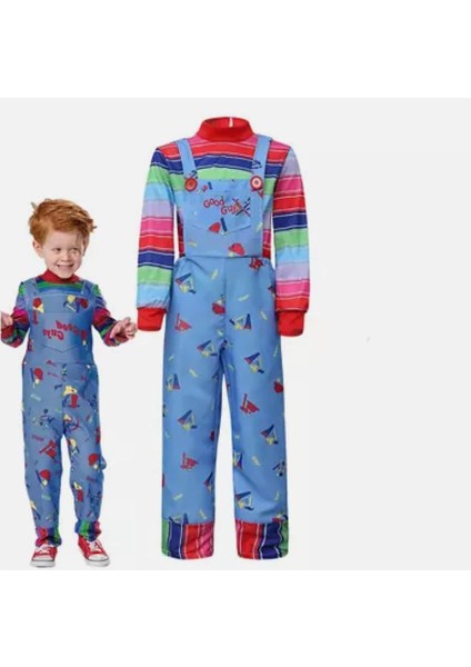 Cadılar Bayramı Korku Chucky Erkek Çocuk Kostüm Elbise, Chucky Kostümü, Çocuk Kostümü