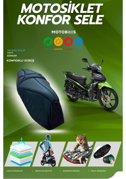 Kuba 50 Ege Özel Kalıp Visco Süngerli Konfor Sele Kılıfı