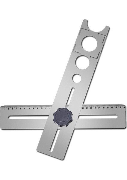 Çok Fonksiyonlu Paslanmaz Çelik Seramik Karo Delik Bulucu Cetvel 360 Derece Ayarlanabilir Delme El Ölçü Aletleri (Yurt Dışından)